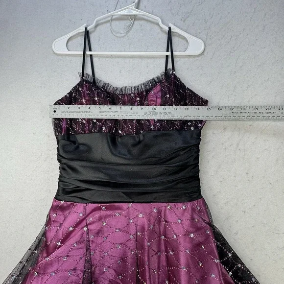 Vintage Y2K Morgan & Co Babydoll Dress Size 7/8 All Over Rhinestone Whimsical - Picture 6 of 13